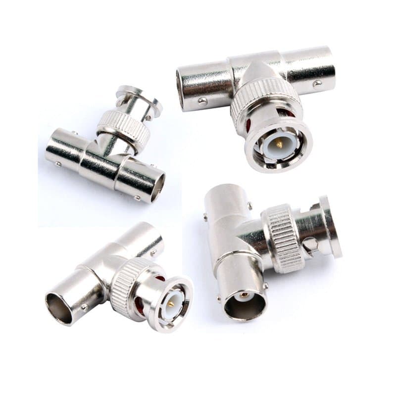 BNC 3-Way T Splitter Adapter Male to Dual Female CCTV Connector thumbnail 5