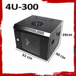 4U Server Rack Data Network Cabinet - Black, Lockable Wall/Floor Mount