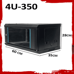 4U Black Network Cabinet - Wall Rack for Patch Panel, Switch, PDU, LAN