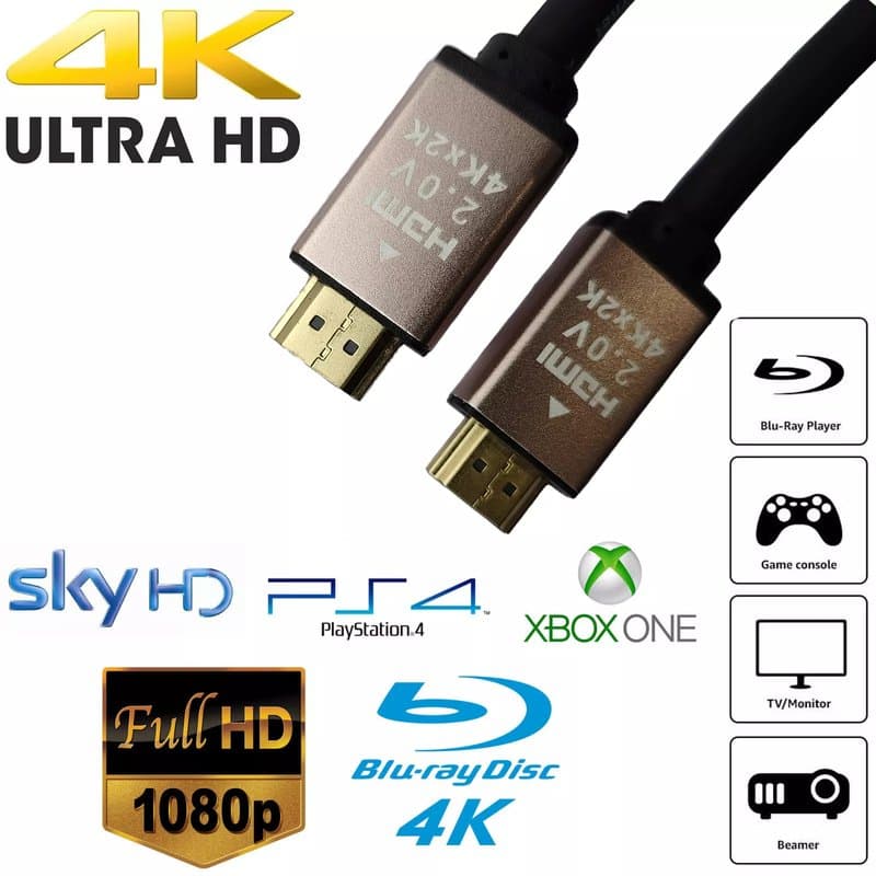 HDMI Cable 4K High Speed 10m 60Hz AOC Ethernet HDMI-A Male to Male Black thumbnail 2