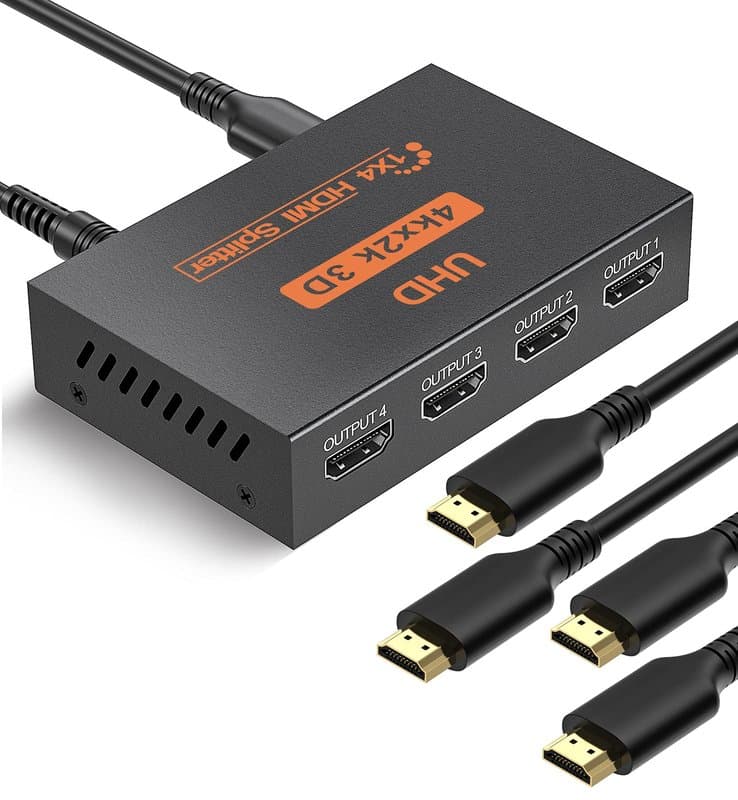 4 Way HDMI Splitter 4K UHD HDMI 1x4 Distribution Amplifier thumbnail 2