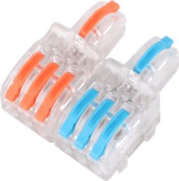 SPL-2-6 Clear Lever Wire Connector 2 In 6 Out Splicing Terminal