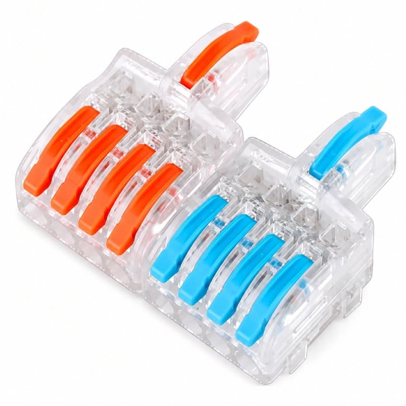 SPL-2-8 Clear Lever Wire Connector 2 In 8 Out Splicing Terminal thumbnail 2
