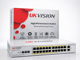 UKVISION UK-SW-24-1000-P 24-Port Gigabit PoE Switch 2 Uplink