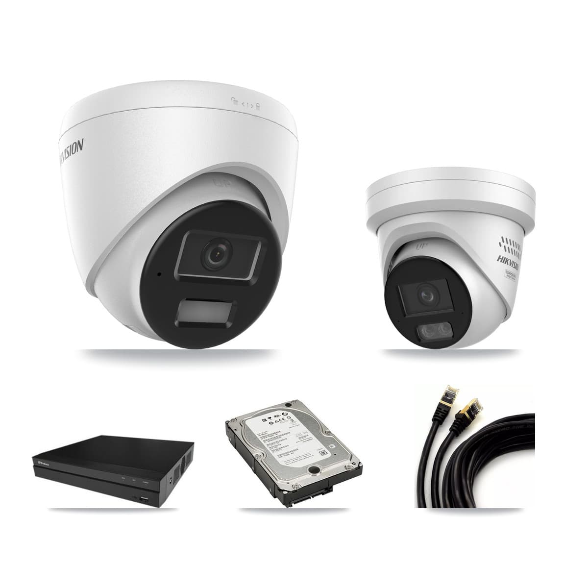 Hikvision & Prolux 16-Channel 4MP CCTV Kit — 3 DS-2CD1343G2 + 1 DS-2CD2347G3 Turret Cameras + 5TB Recording - Image 1
