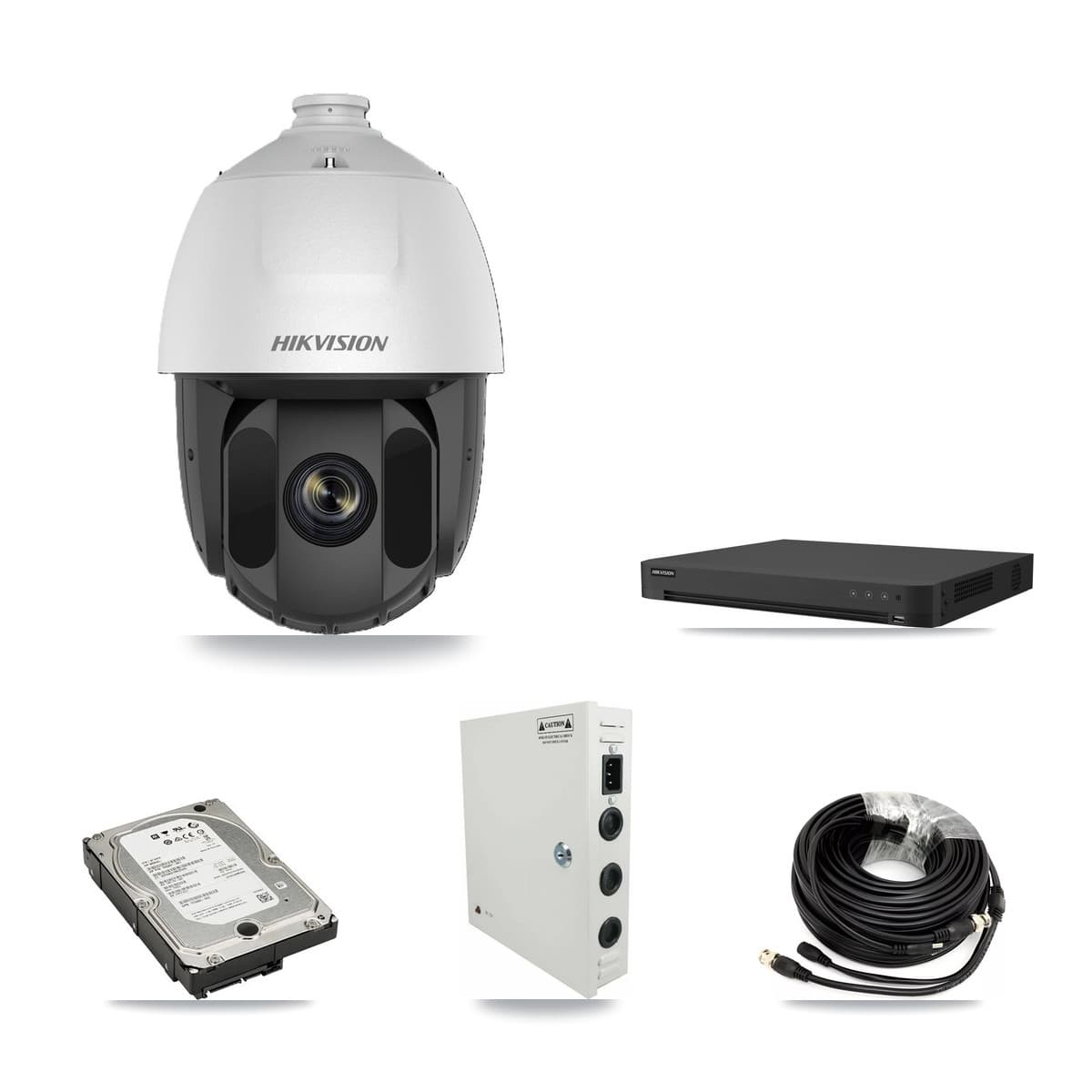 Hikvision 16-Channel 2MP CCTV Kit — 8 DS-2AE5225TI PTZ Cameras + 5TB Recording (IDS-7216HUHI Recorder) - Image 1