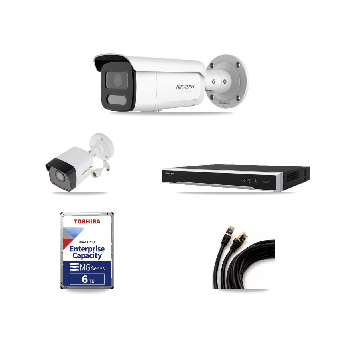 Hikvision 8-Channel 5MP – 4K CCTV Kit — 1 5MP + 2 4K Bullet Cameras + 6TB Recording