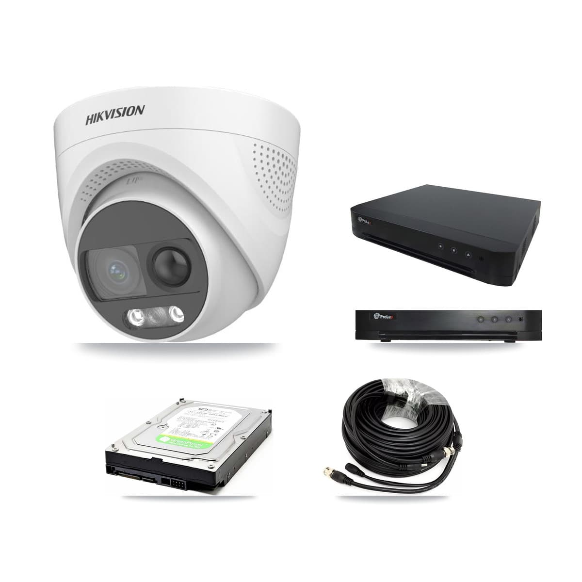 Hikvision & Prolux 16-Channel 5MP CCTV Kit — 1 DS-2CE72KF3T Turret Camera + 1TB Recording - Image 1