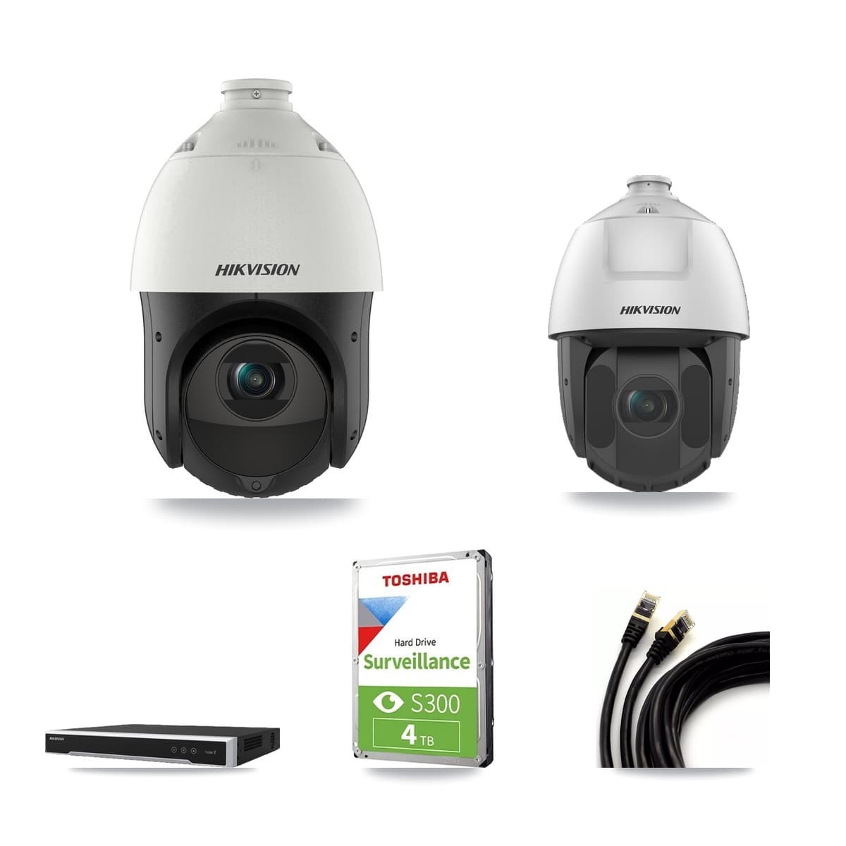 Hikvision 8-Channel 2MP – 4MP CCTV Kit — 2 4MP + 2 2MP PTZ Cameras + 4TB Recording - Image 1