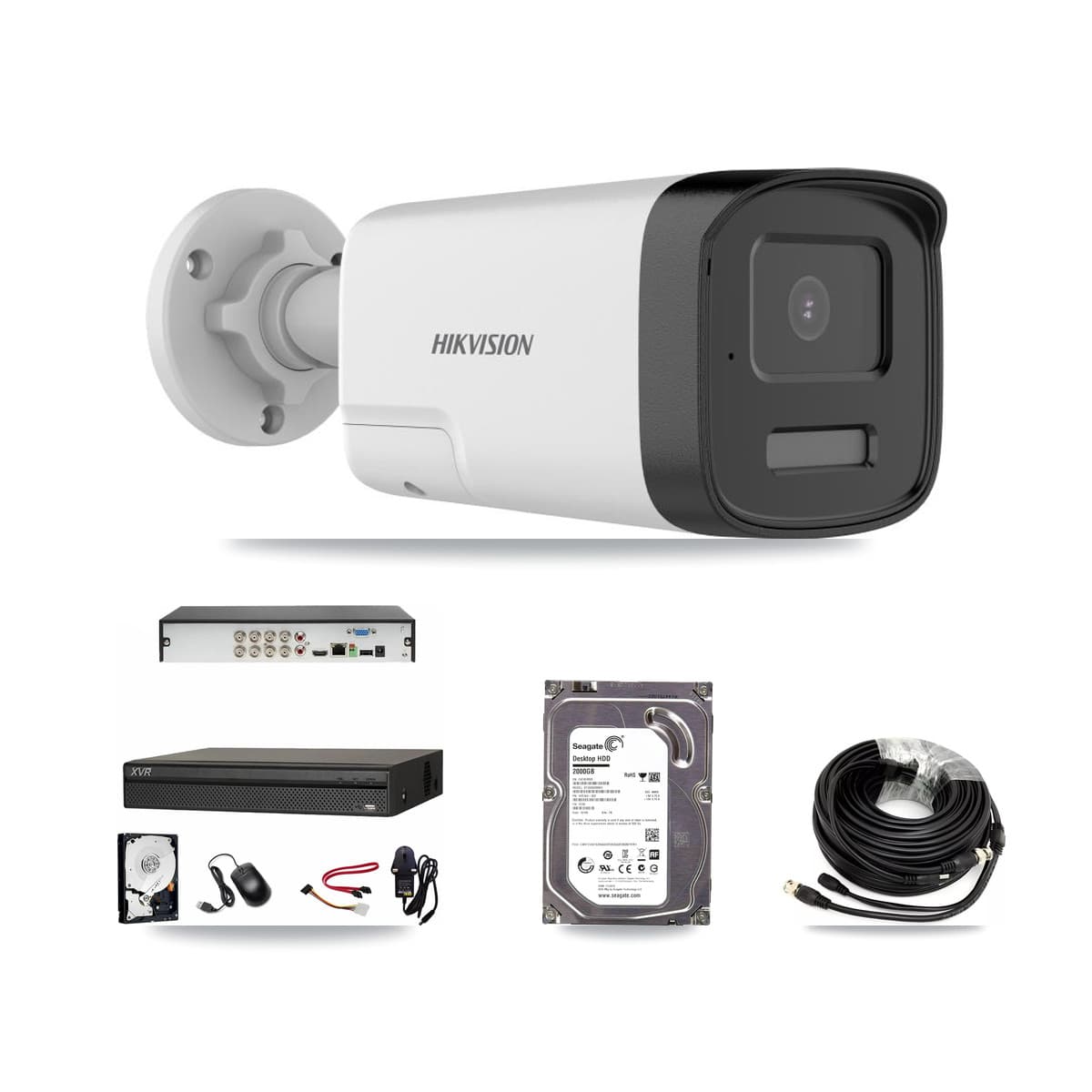 Hikvision & Dahua 8-Channel 5MP CCTV Kit — 1 DS-2CE17K0T Bullet Camera + 2TB Recording