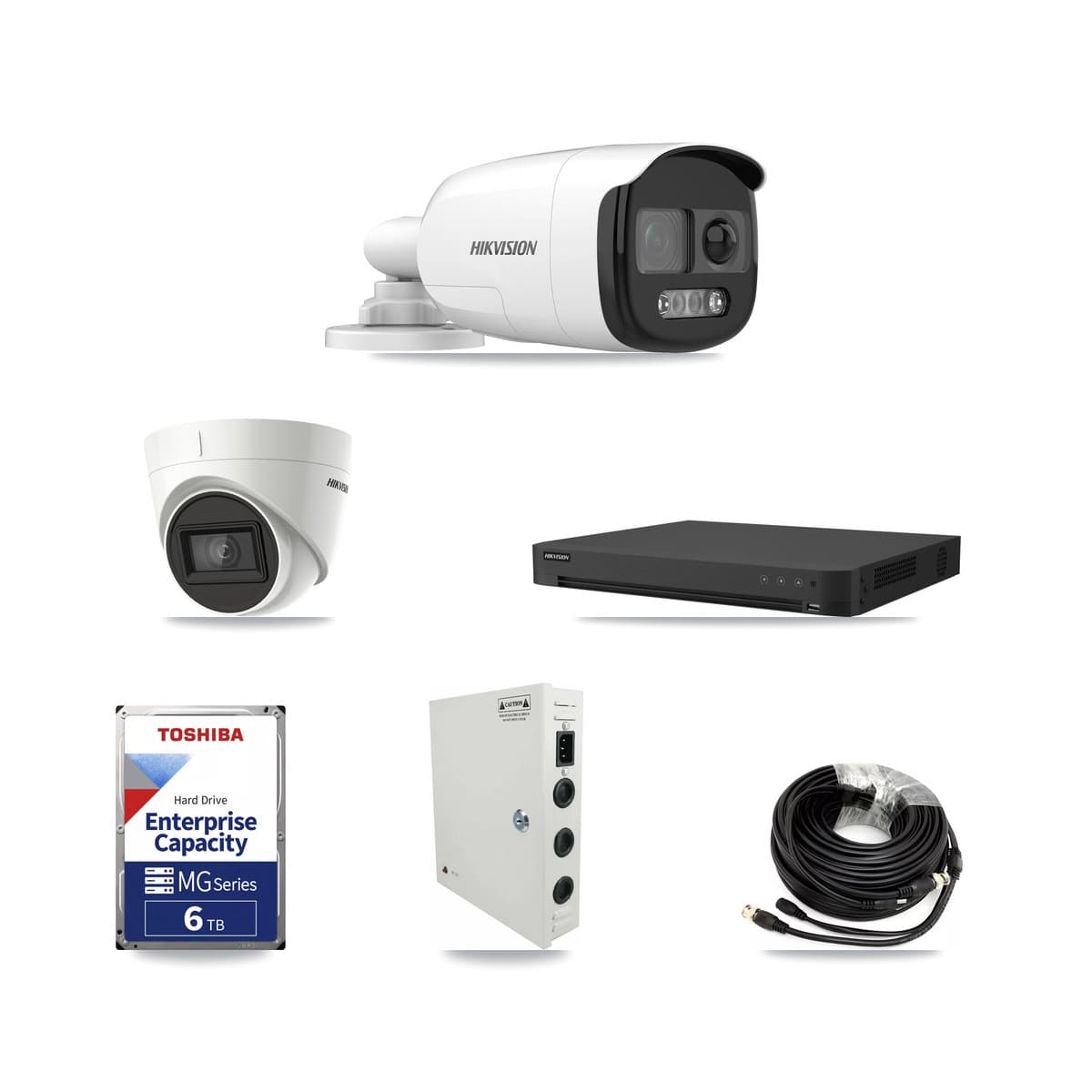 Hikvision 16-Channel 5MP – 4K CCTV Kit — 15 DS-2CE12KF3T 5MP Bullet + 1 DS-2CE78U1T 4K Turret Cameras + 6TB Recording