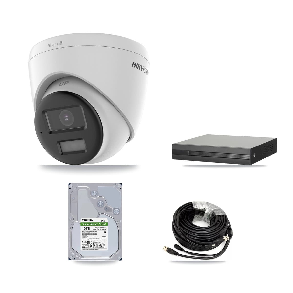 Hikvision 8-Channel 5MP CCTV Kit — 2 DS-2CE78K0T + 2 DS-2CE78K0T Turret Cameras + 10TB Recording (XVR-3108HS Recorder) - Image 1