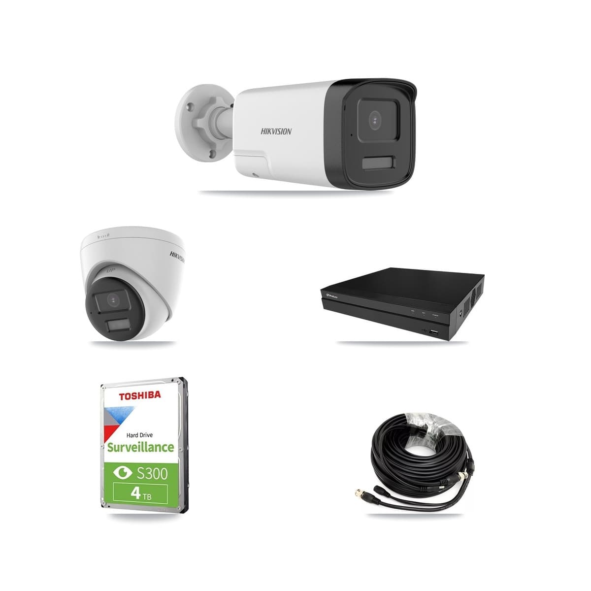 Hikvision & Prolux 8-Channel 5MP – 4K CCTV Kit — 1 DS-2CE17K0T 5MP Bullet + 1 DS-2CE78U0T 4K Turret Cameras + 4TB Recording (PXD-5208AN Recorder) - Image 1