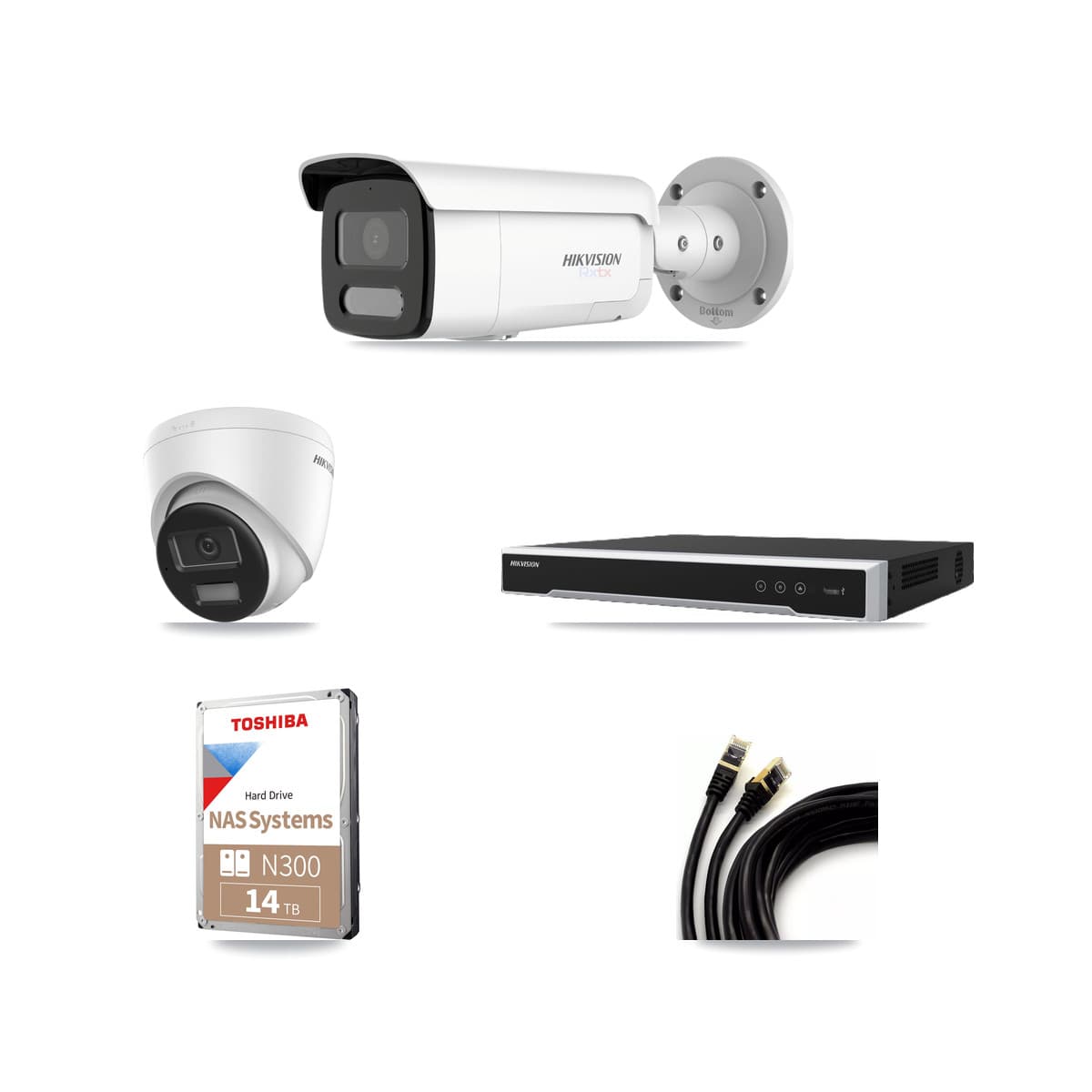 Hikvision 8-Channel 4K CCTV Kit — 1 Turret + 5 Bullet Cameras + 14TB Recording