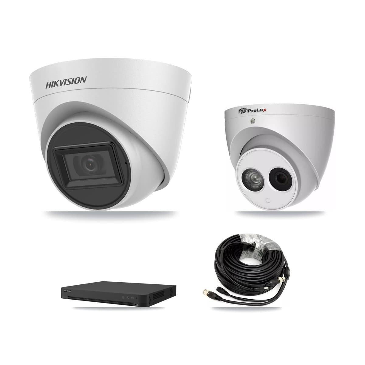 Hikvision & Prolux 32-Channel 4MP – 5MP CCTV Kit — 5 White 5MP + 1 4MP Turret Cameras + 8TB Recording (IDS-7232HQHI Recorder) - Image 1
