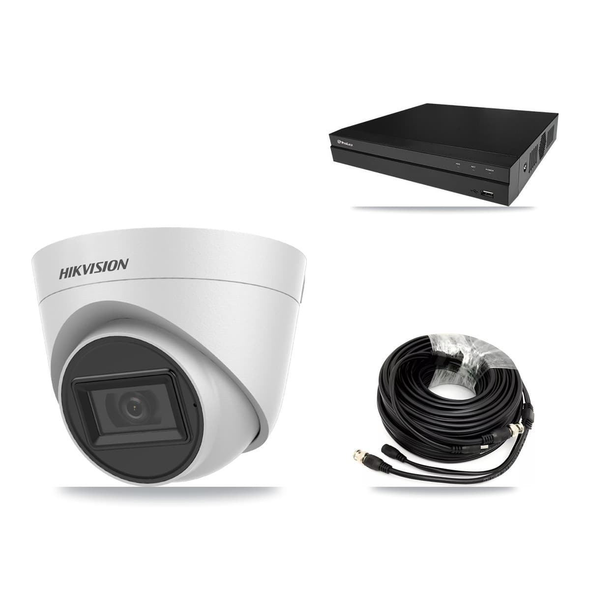 Hikvision & Prolux 8-Channel 5MP CCTV Kit — 4 White Turret Cameras + 8TB Recording - Image 1