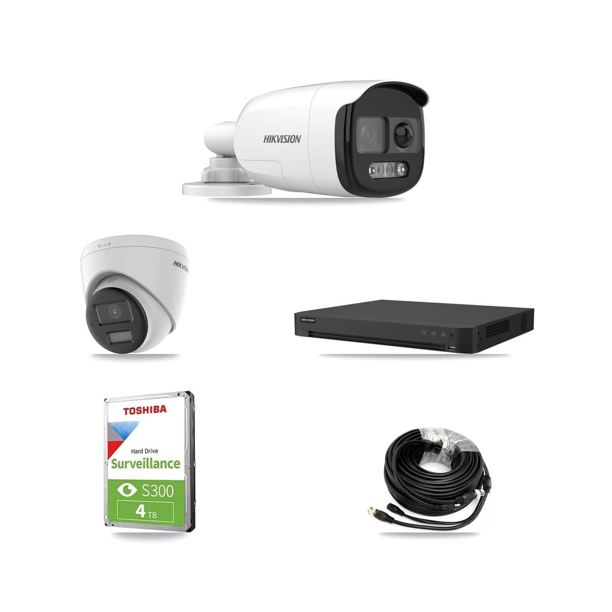 Hikvision 32-Channel 5MP CCTV Kit — 2 Bullet + 1 Turret Cameras + 4TB Recording (IDS-7232HQHI Recorder) - Image 1