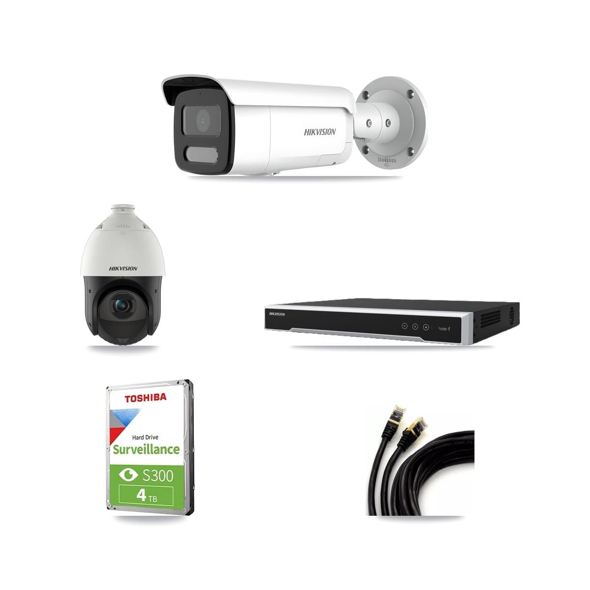 Hikvision 8-Channel 4MP CCTV Kit — 1 Bullet + 1 PTZ Cameras + 4TB Recording - Image 1