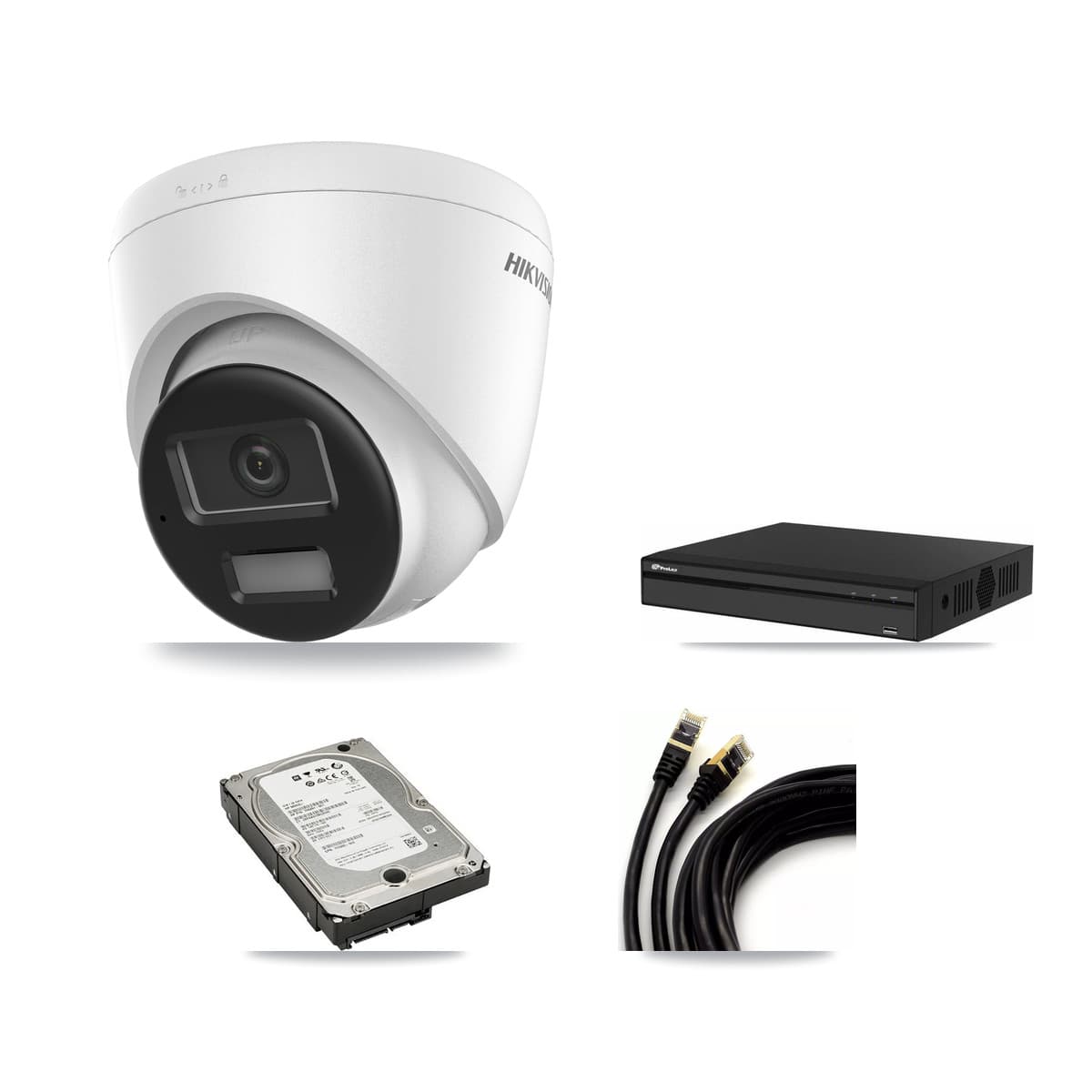 Hikvision & Prolux 4-Channel 4K CCTV Kit — 2 DS-2CD1383G2-LIU Turret Cameras + 5TB Recording (PXN-2104HS-4P-4K Recorder)