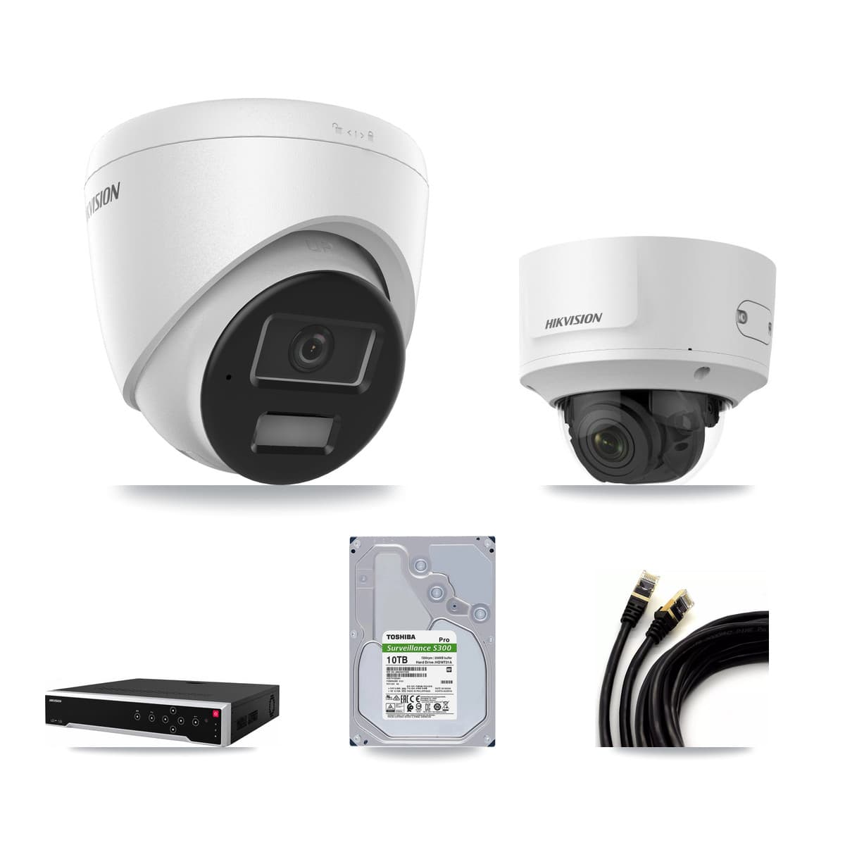Hikvision 32-Channel 2MP – 4MP CCTV Kit — 7 4MP Turret + 1 2MP Dome Cameras + 10TB Recording - Image 1