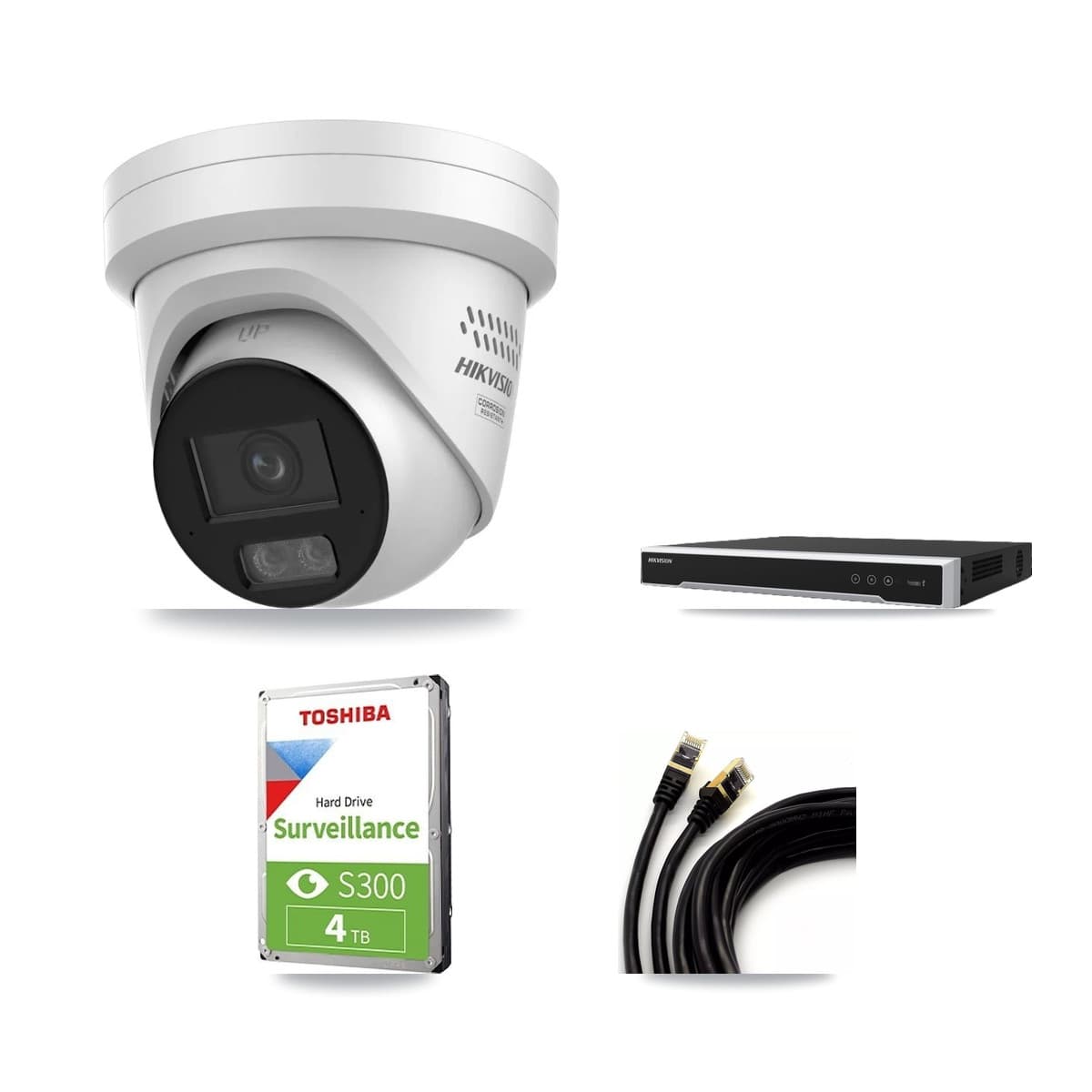 Hikvision 16-Channel 4MP CCTV Kit — 3 DS-2CD2347G3 Turret Cameras + 4TB Recording - Image 1