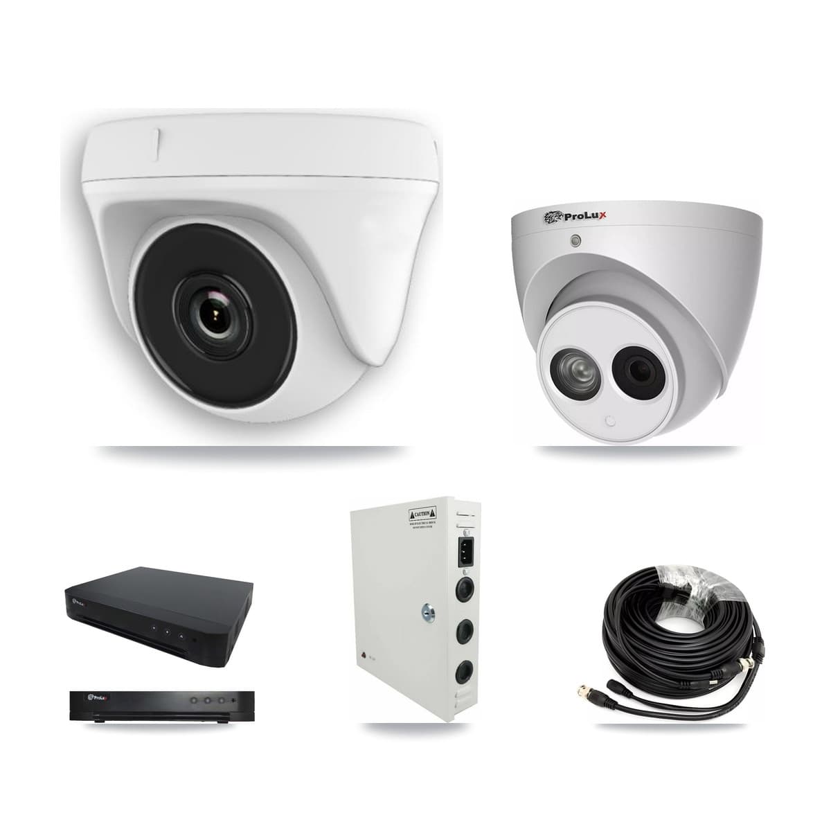 Prolux 16-Channel 2MP – 4MP CCTV Kit — 11 White 2MP Dome + 1 4MP Turret Cameras + 8TB Recording (PXD-8216 Recorder) - Image 1