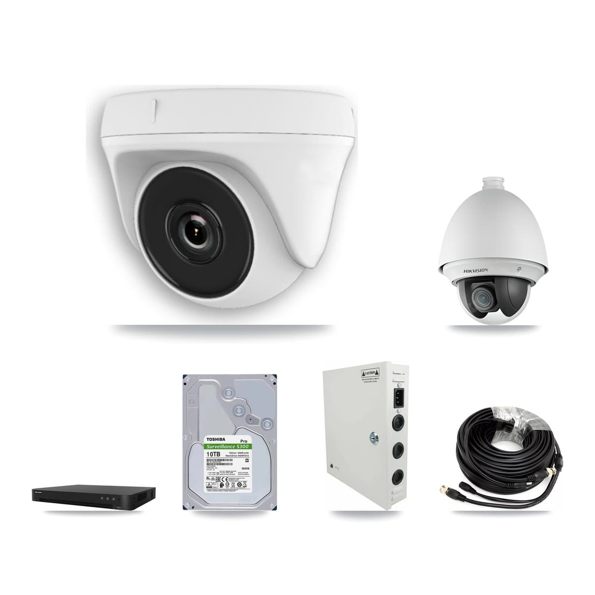 Hikvision 16-Channel 2MP CCTV Kit — 1 PTZ + 6 Dome Cameras + 10TB Recording - Image 1
