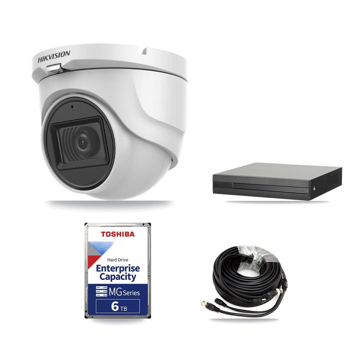 Hikvision 16-Channel 5MP CCTV Kit — 5 DS-2CE76H0T Turret Cameras + 6TB Recording (XVR-3116HS Recorder) - Image 1