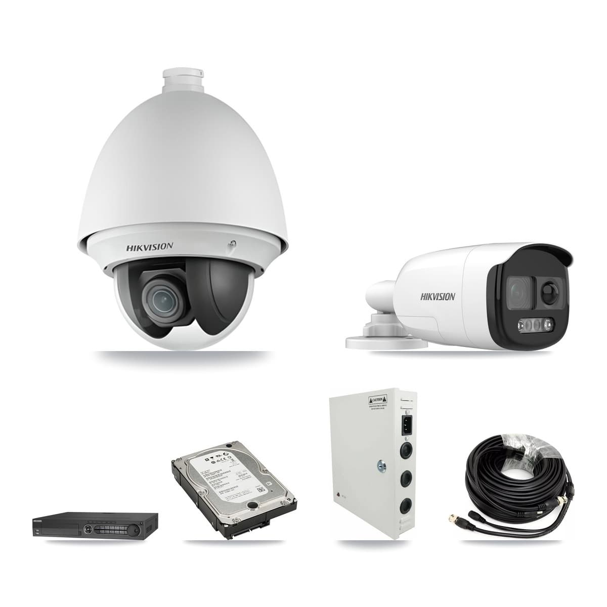 Hikvision 32-Channel 2MP – 5MP CCTV Kit — 21 DS-2AE4225T 2MP PTZ + 1 DS-2CE12KF3T 5MP Bullet Cameras + 3× 5TB Recording - Image 1