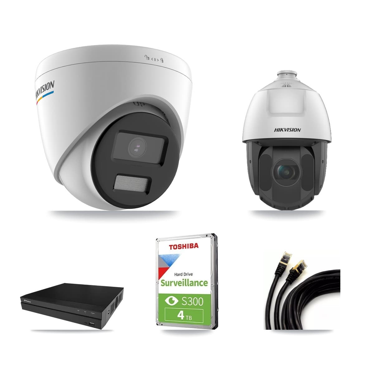 Hikvision & Prolux 8-Channel 2MP CCTV Kit — 5 Turret + 1 PTZ Cameras + 4TB Recording - Image 1