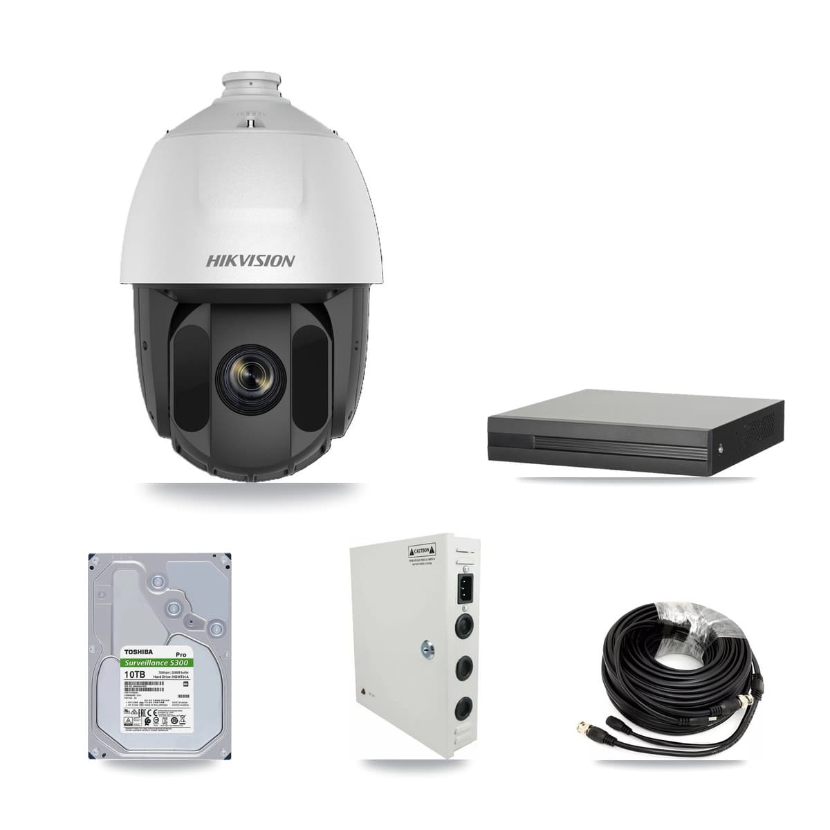 Hikvision 16-Channel 2MP CCTV Kit — 16 DS-2AE5225TI PTZ Cameras + 10TB Recording (XVR-3116HS Recorder) - Image 1