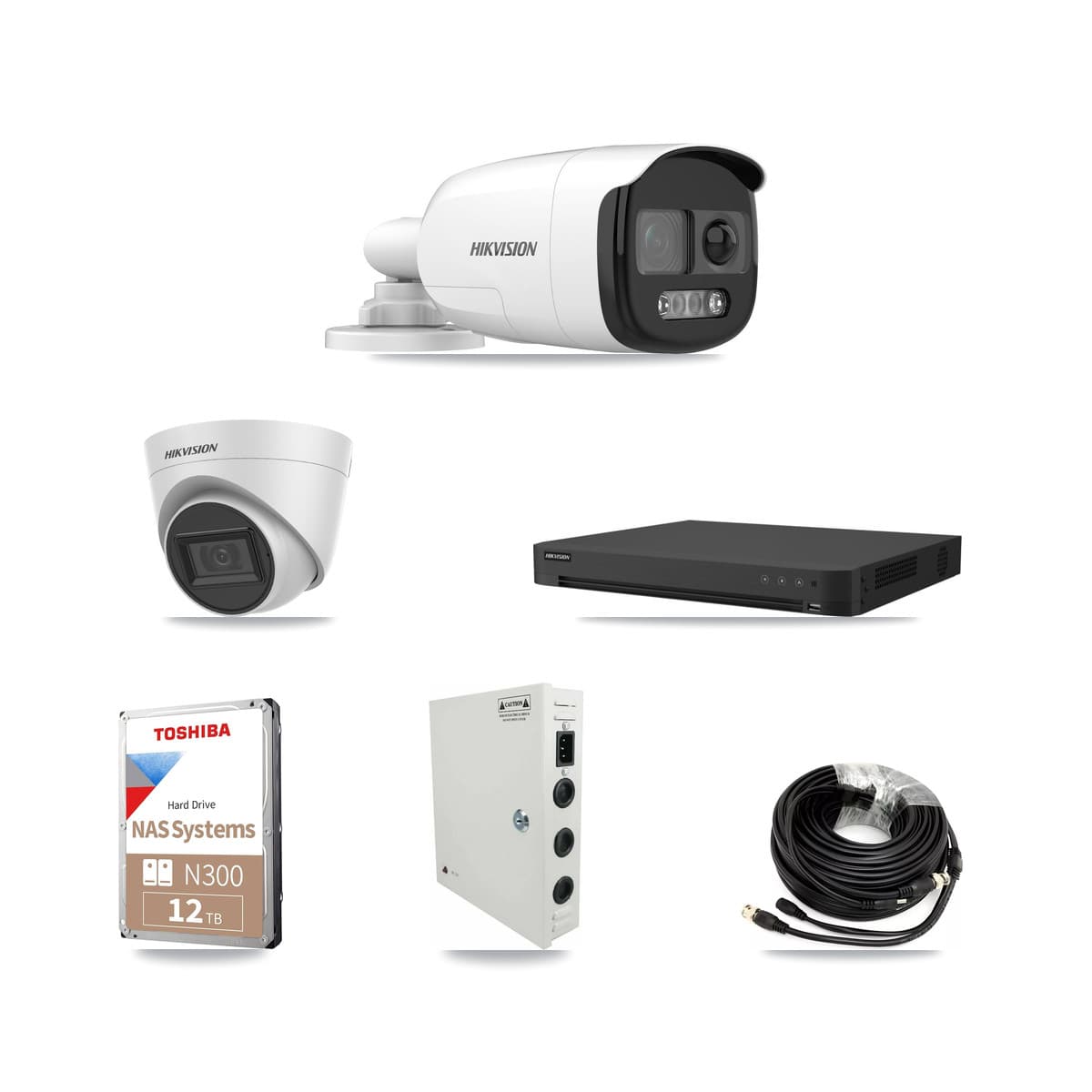 Hikvision 32-Channel 5MP CCTV Kit — 5 Bullet + 5 White Turret Cameras + 12TB Recording