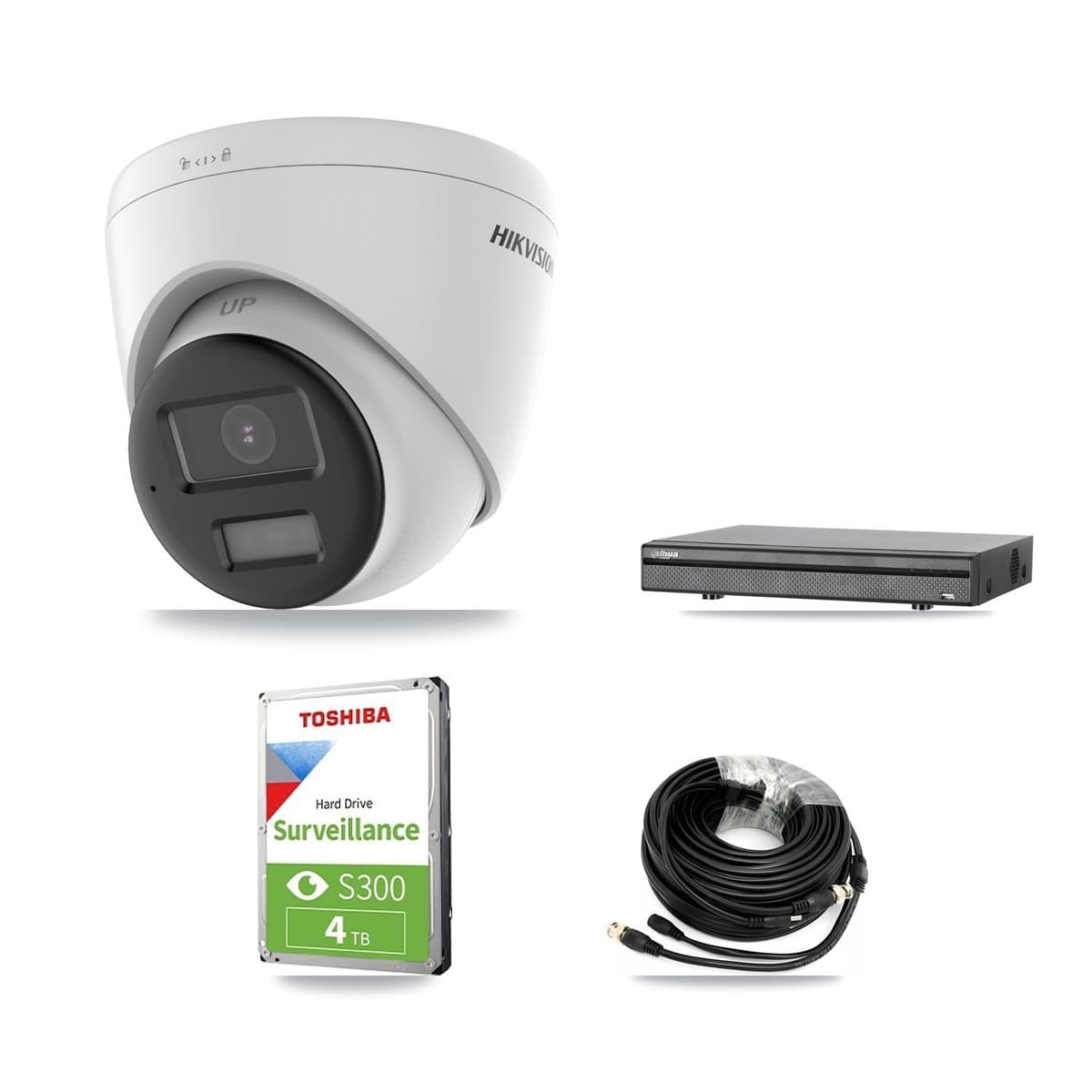 Hikvision & Dahua 8-Channel 5MP CCTV Kit — 2 DS-2CE78K0T + 1 DS-2CE78K0T Turret Cameras + 4TB Recording (DH-XVR5108H Recorder) - Image 1