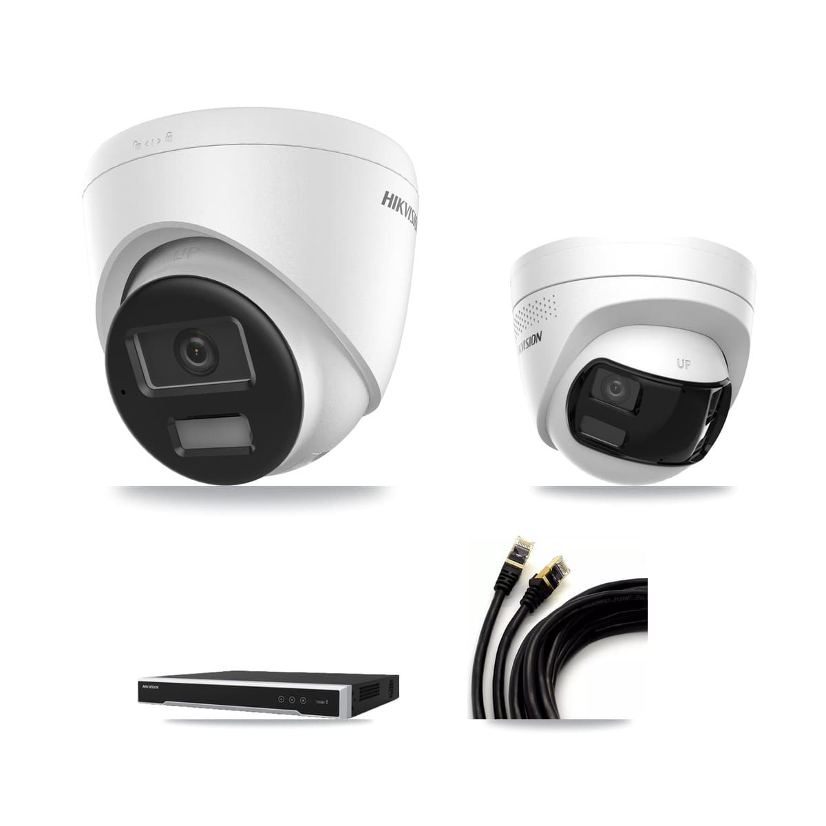Hikvision 8-Channel 4K CCTV Kit — 2 DS-2CD1383G2 + 1 DS-2CD1383G2P Turret Cameras + 8TB Recording - Image 1