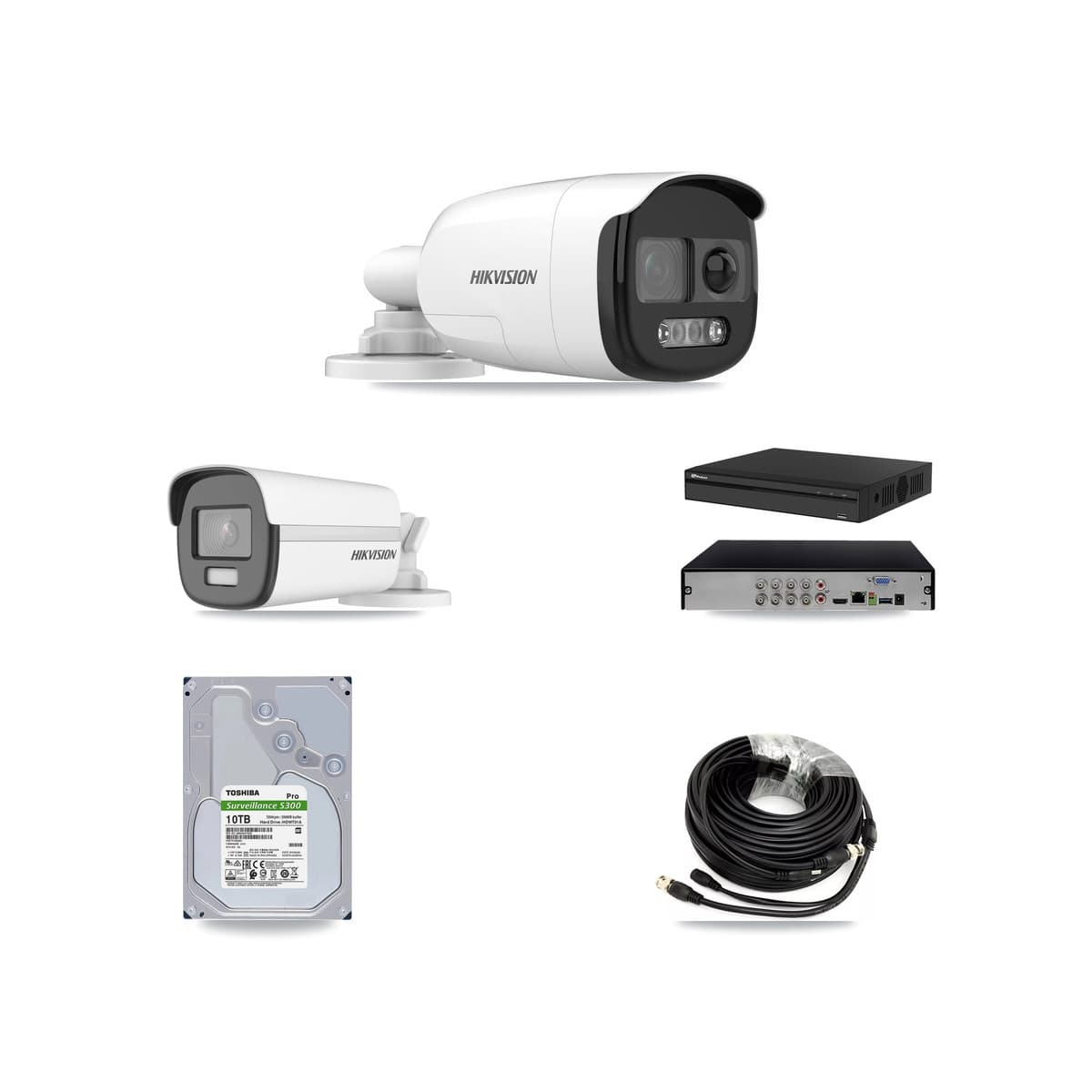 Hikvision & Prolux 8-Channel 5MP – 4K CCTV Kit — 5 5MP + 1 4K Bullet Cameras + 10TB Recording (PXD-5108HS Recorder)