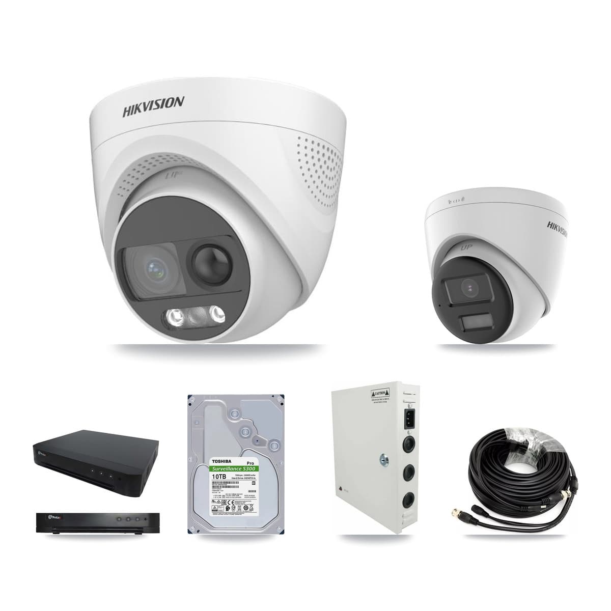 Hikvision & Prolux 16-Channel 5MP CCTV Kit — 15 DS-2CE72KF3T-PIRXO + 1 DS-2CE78K0T-LPTS Turret Cameras + 10TB Recording (PXD-8216-HYK4MP Recorder) - Image 1