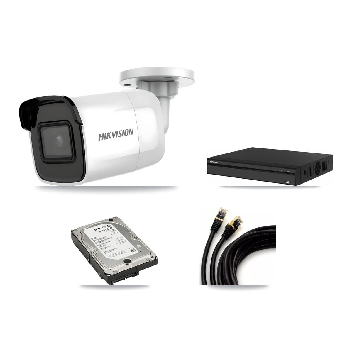 Hikvision & Prolux 4-Channel 4K CCTV Kit — 2 Bullet Cameras + 5TB Recording