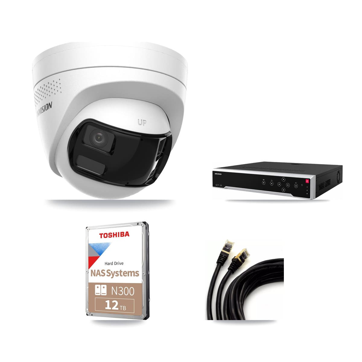 Hikvision 32-Channel 4K CCTV Kit — 14 DS-2CD1383G2P Turret Cameras + 3× 12TB Recording - Image 1
