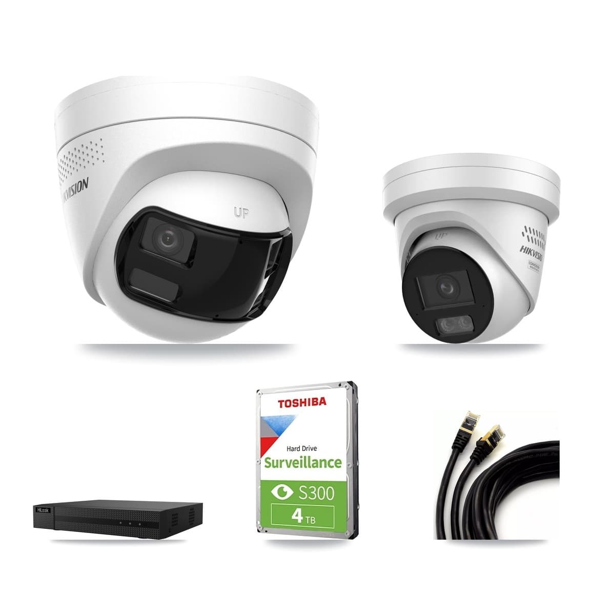 HiLook 8-Channel 4MP – 4K CCTV Kit — 1 4K + 1 4MP Turret Cameras + 4TB Recording - Image 1