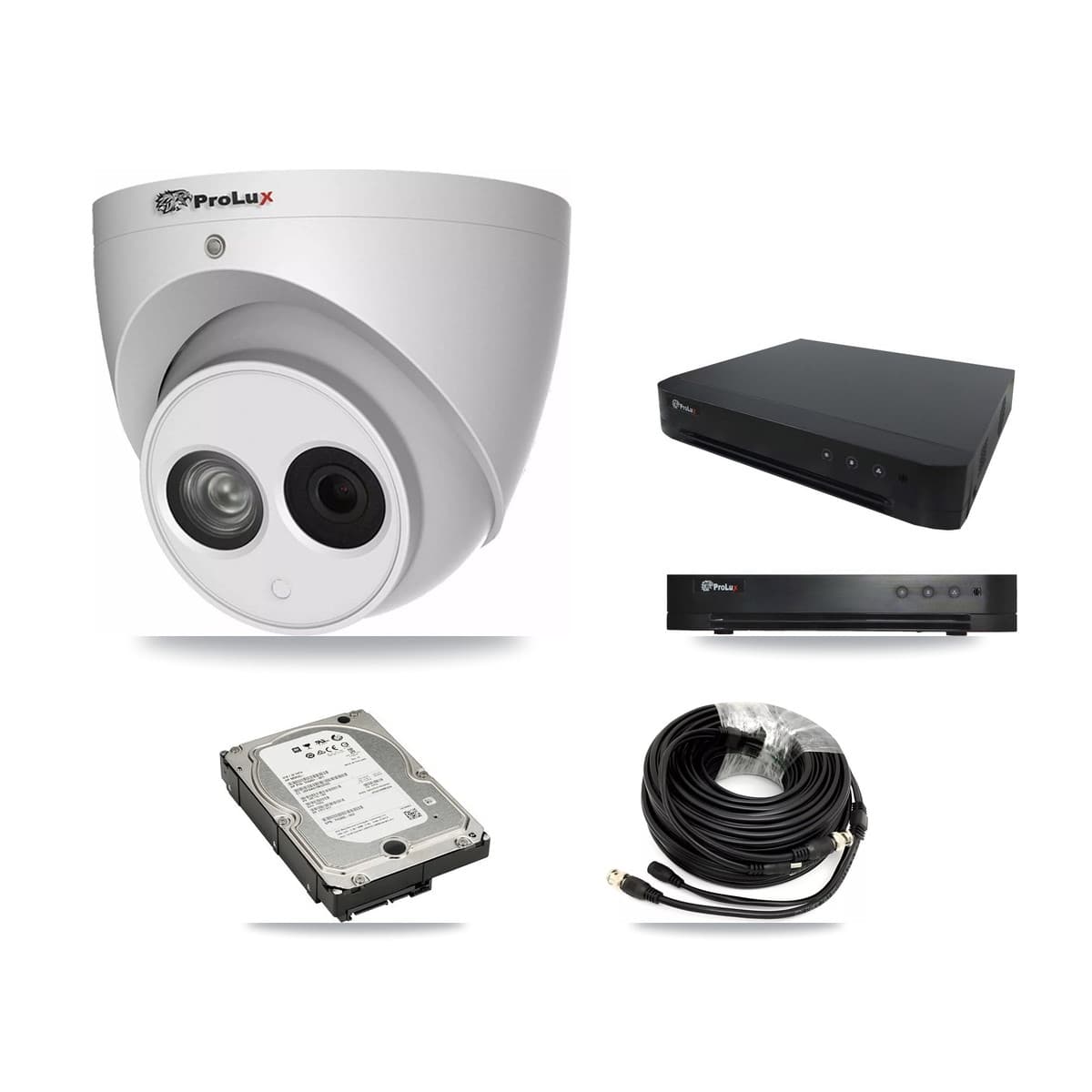 Prolux 16-Channel 4MP CCTV Kit — 4 Turret Cameras + 5TB Recording (PXD-8216 Recorder) - Image 1