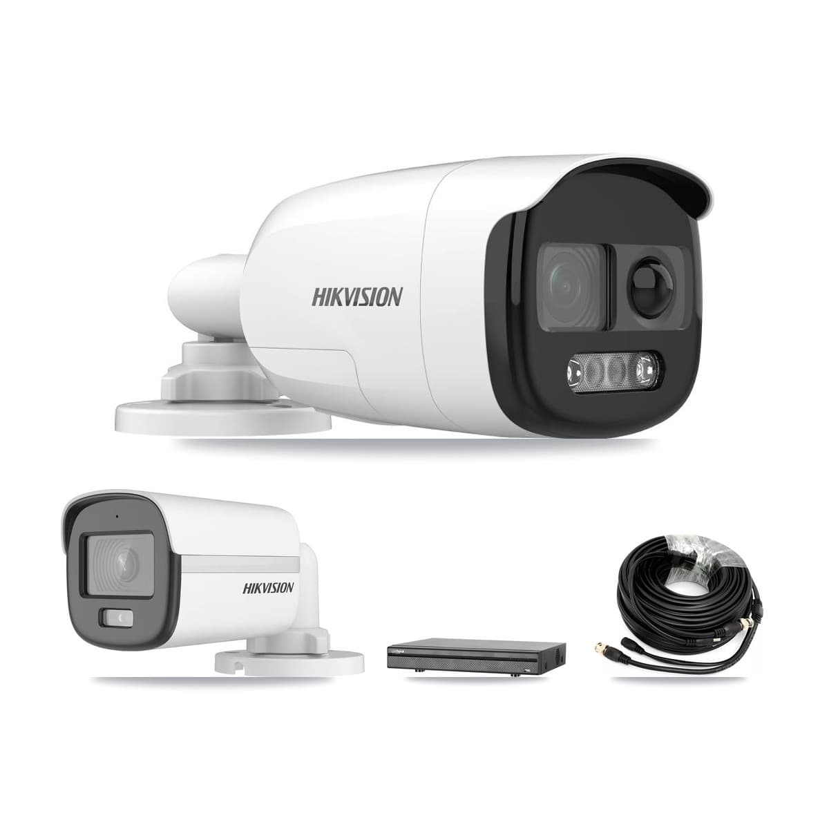 Hikvision & Dahua 8-Channel 5MP CCTV Kit — 1 DS-2CE12KF0T + 5 DS-2CE12KF3T Bullet Cameras + 8TB Recording (DH-XVR5108H Recorder) - Image 1