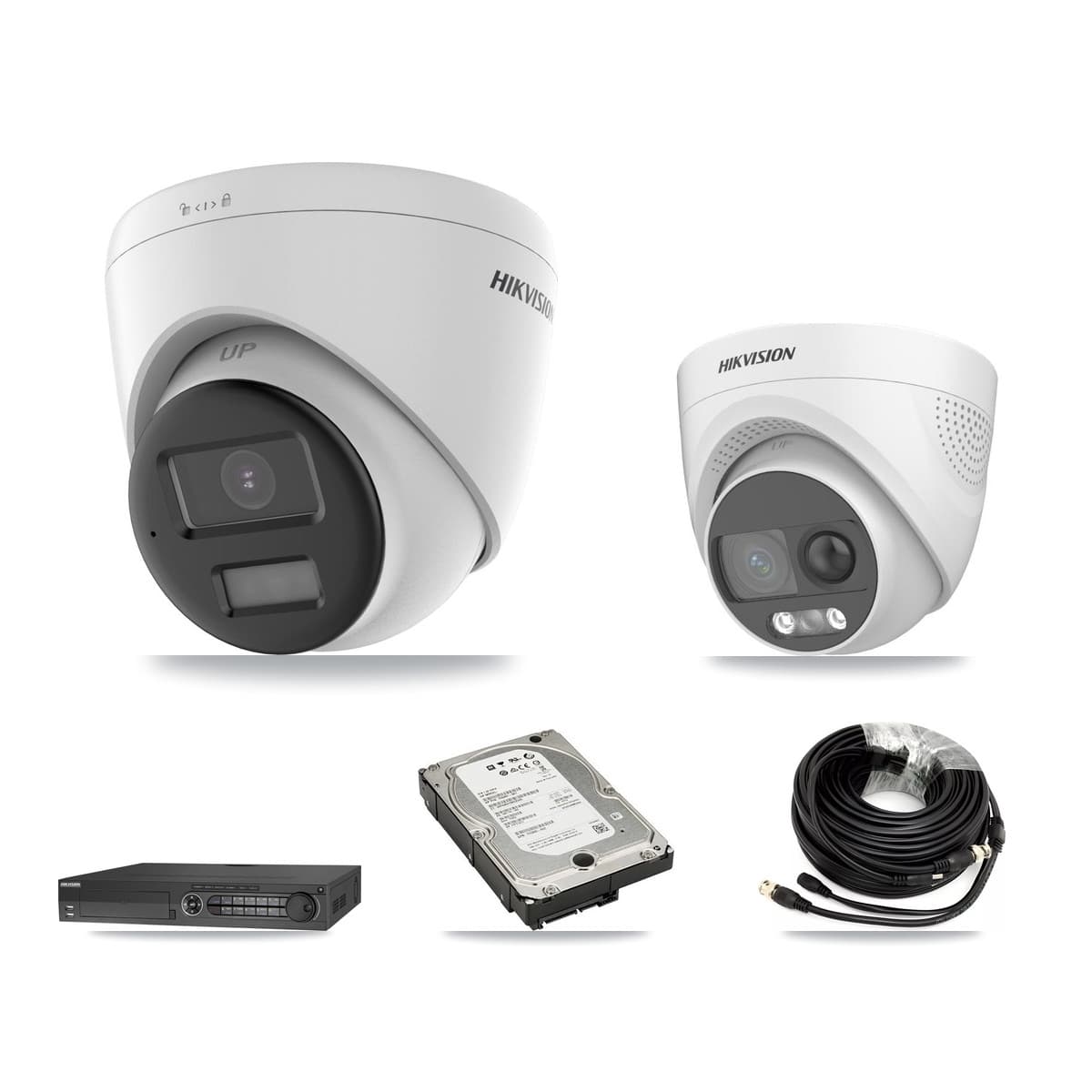 Hikvision 32-Channel 5MP CCTV Kit — 1 DS-2CE72KF3T + 3 DS-2CE78K0T Turret Cameras + 5TB Recording (DS-7332HQHI Recorder) - Image 1