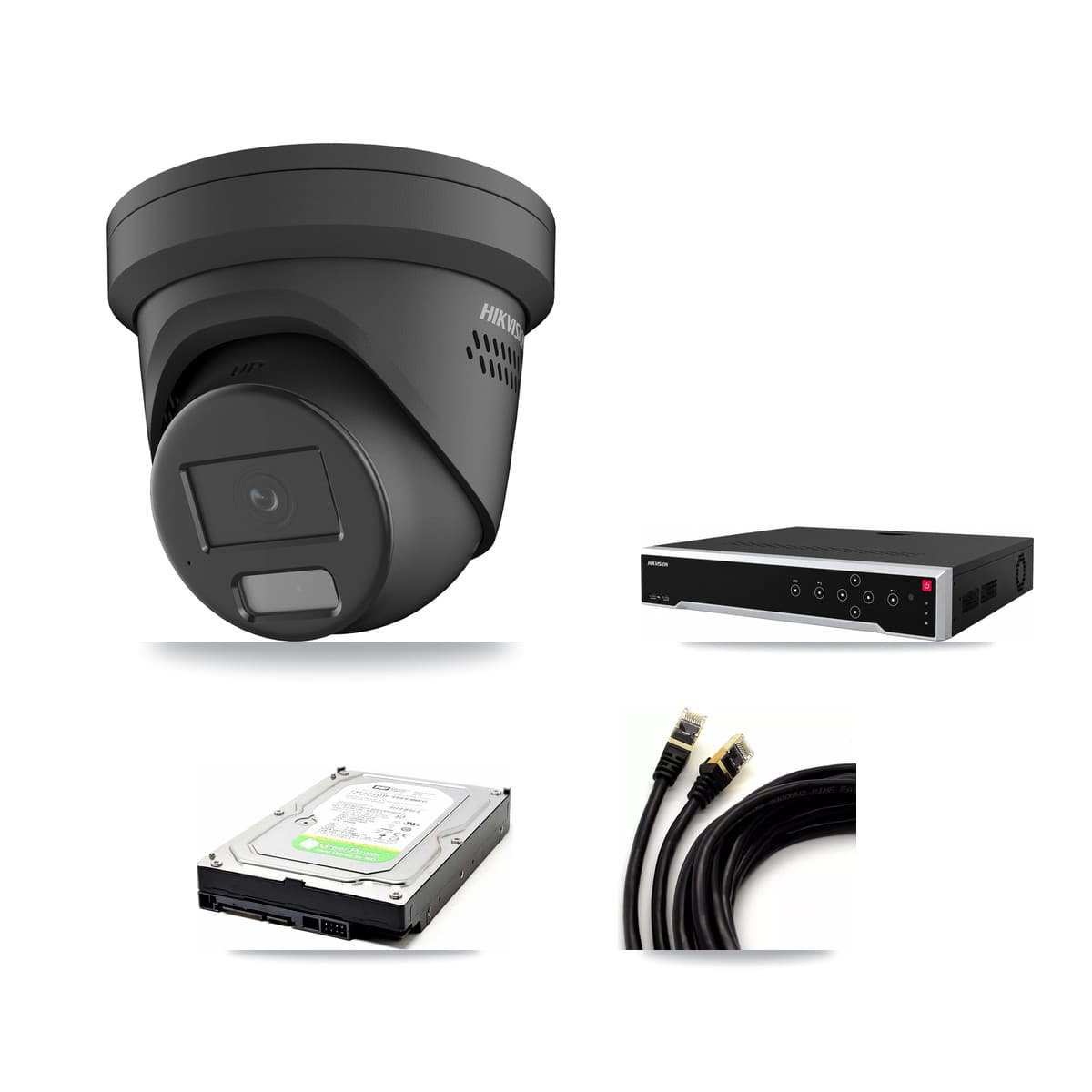 Hikvision 32-Channel 4MP CCTV Kit — 1 Black Turret Camera + 1TB Recording
