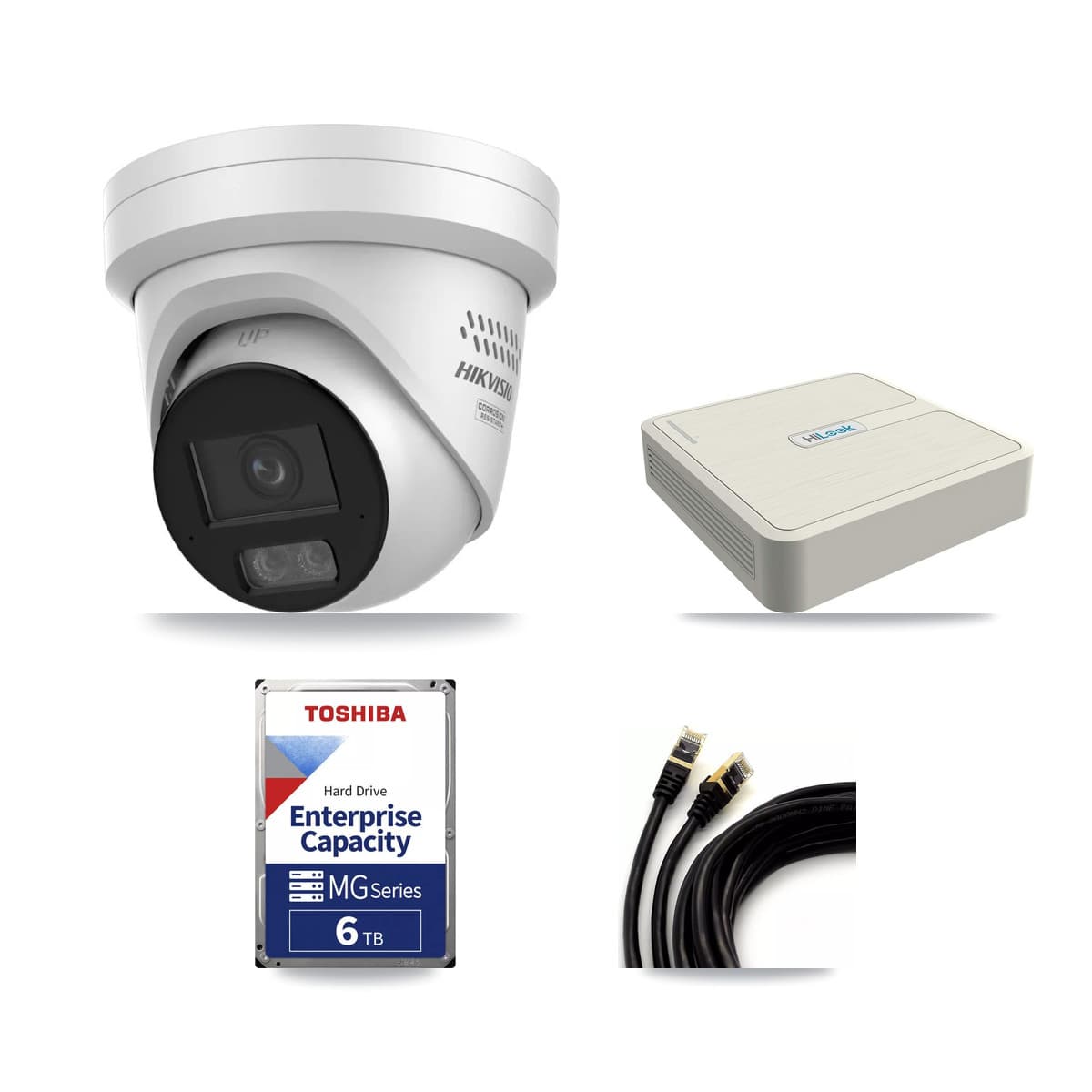HiLook 8-Channel 4MP CCTV Kit — 8 Turret Cameras + 6TB Recording (NVR-108H-D Recorder) - Image 1