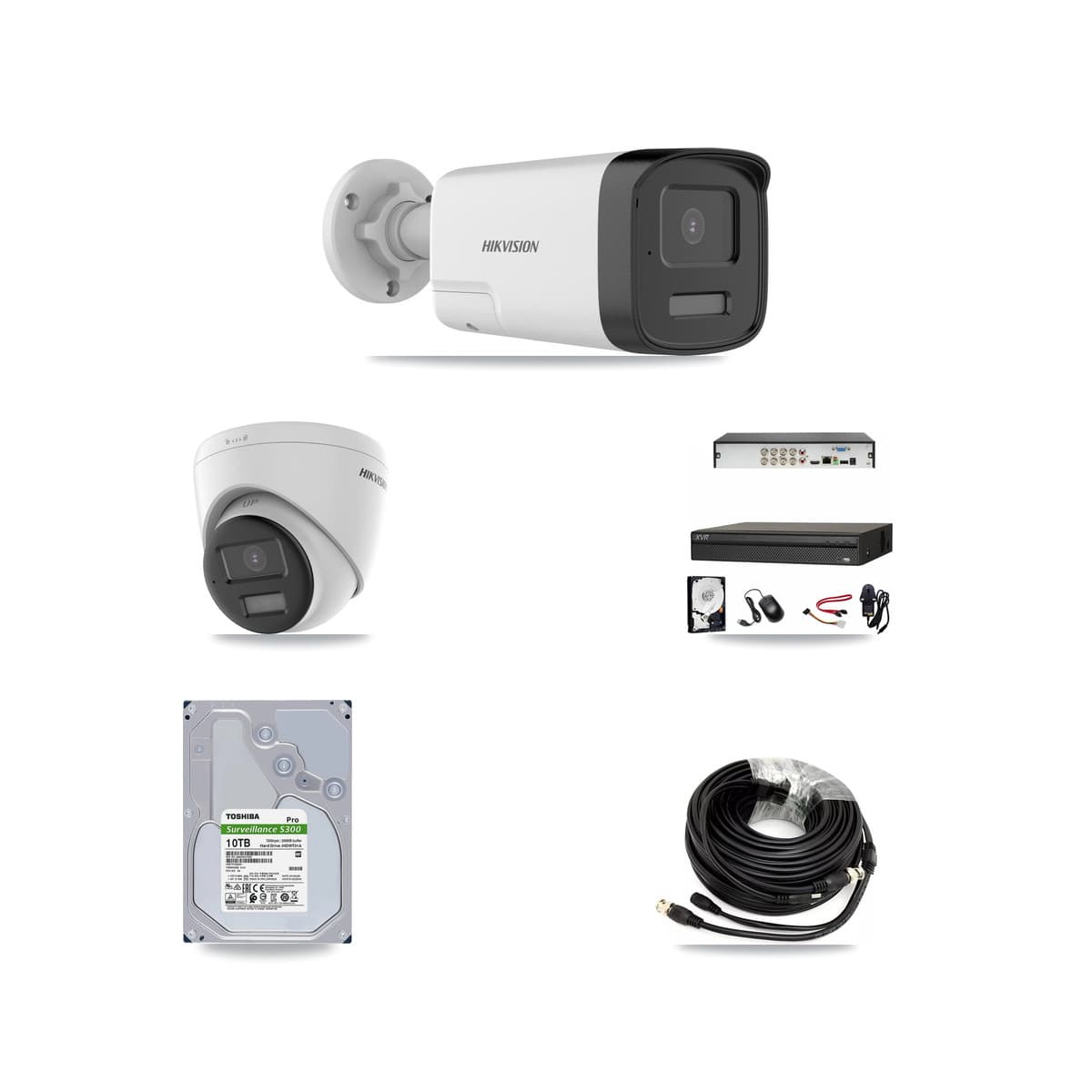 Hikvision & Dahua 8-Channel 5MP – 4K CCTV Kit — 4 DS-2CE17K0T 5MP Bullet + 4 DS-2CE78U0T 4K Turret Cameras + 10TB Recording - Image 1