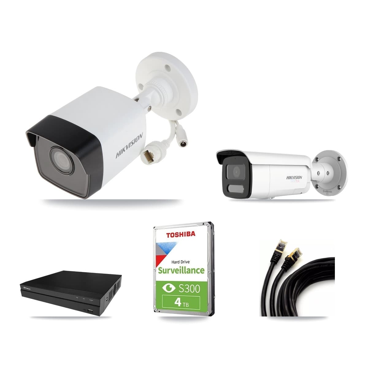 Hikvision & Prolux 8-Channel 5MP – 4K CCTV Kit — 1 5MP + 1 White 4K Bullet Cameras + 4TB Recording - Image 1