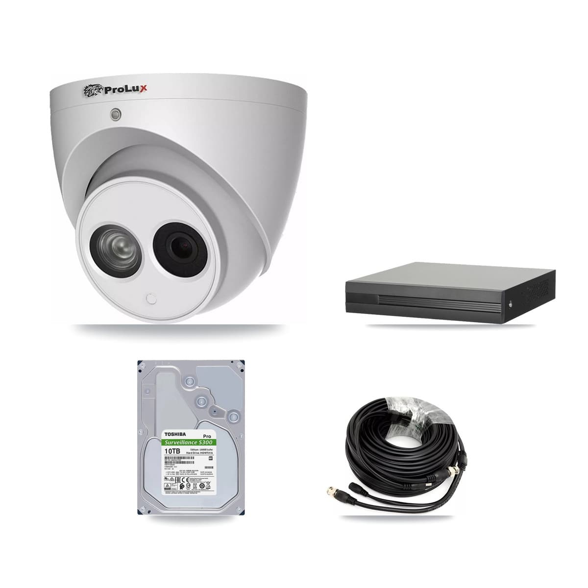Prolux 8-Channel 4MP CCTV Kit — 7 Turret Cameras + 10TB Recording (XVR-3108HS Recorder) - Image 1