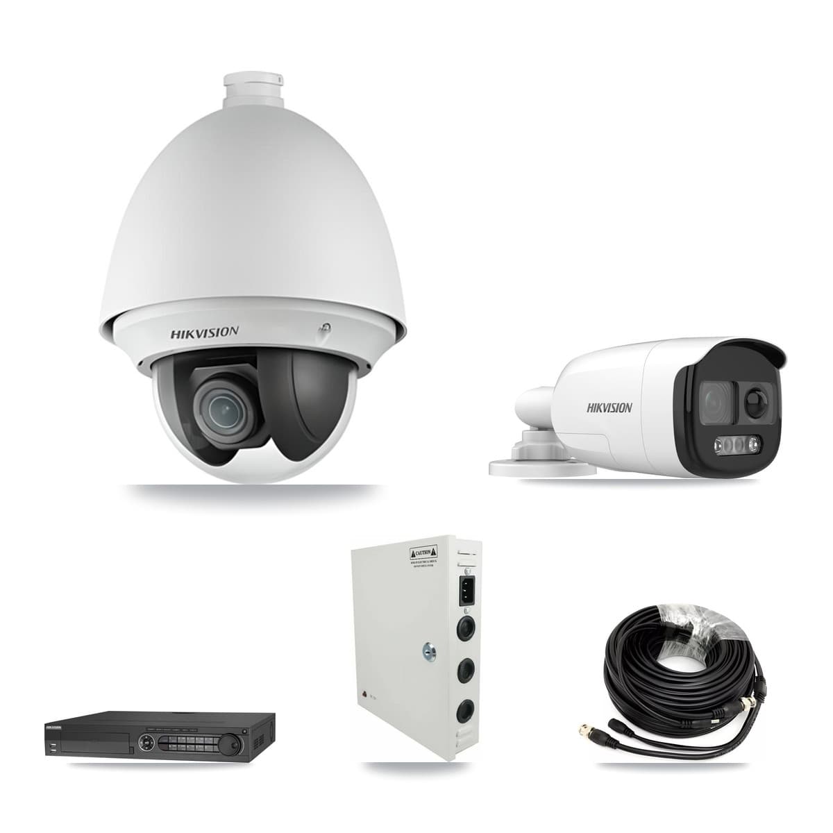 Hikvision 32-Channel 2MP – 5MP CCTV Kit — 22 DS-2AE4225T 2MP PTZ + 1 DS-2CE12KF3T 5MP Bullet Cameras + 2× 8TB Recording (IDS-7332HUHI Recorder) - Image 1