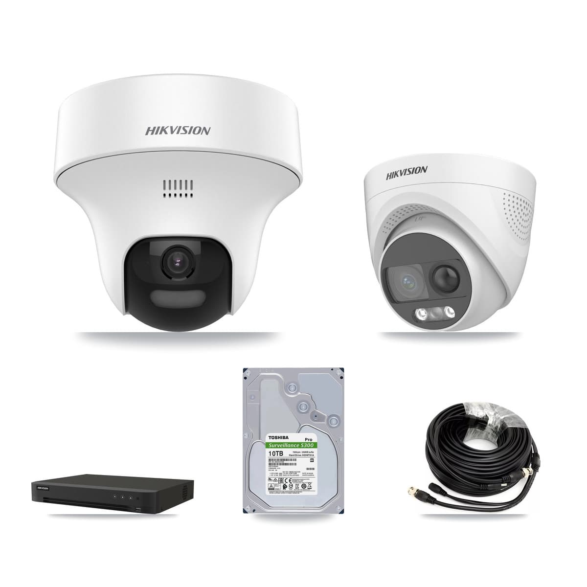 Hikvision 16-Channel 5MP CCTV Kit — 6 DS-2CE70K0T + 2 DS-2CE72KF3T Turret Cameras + 10TB Recording - Image 1