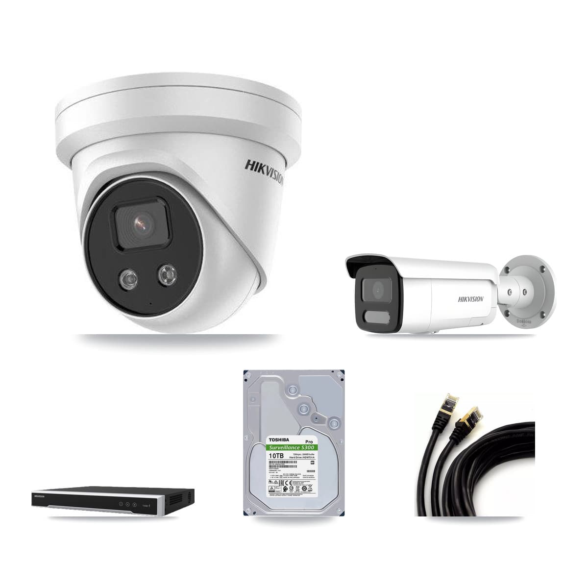 Hikvision 16-Channel 4MP – 5MP CCTV Kit — 1 4MP Bullet + 7 5MP Turret Cameras + 10TB Recording - Image 1